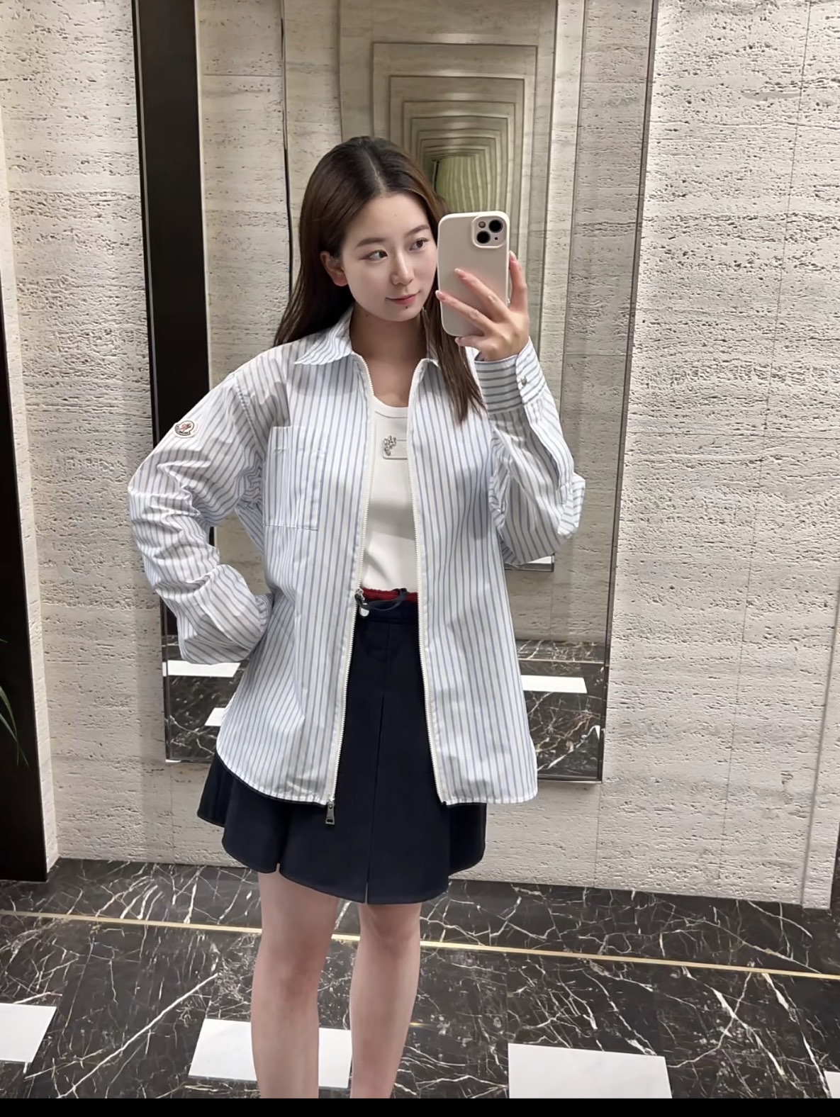 280-6 몽클 MON 여성 스트라이프 2WAY 지퍼 셔켓