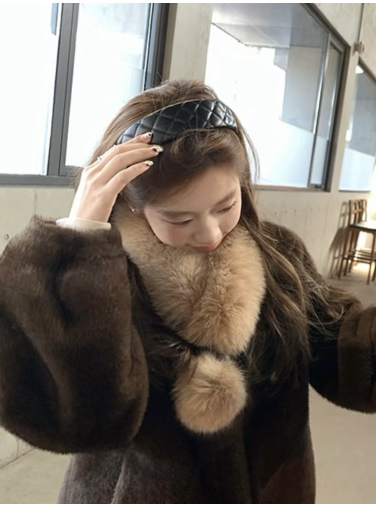 287-5 샤 CHA 램스킨 헤어밴드