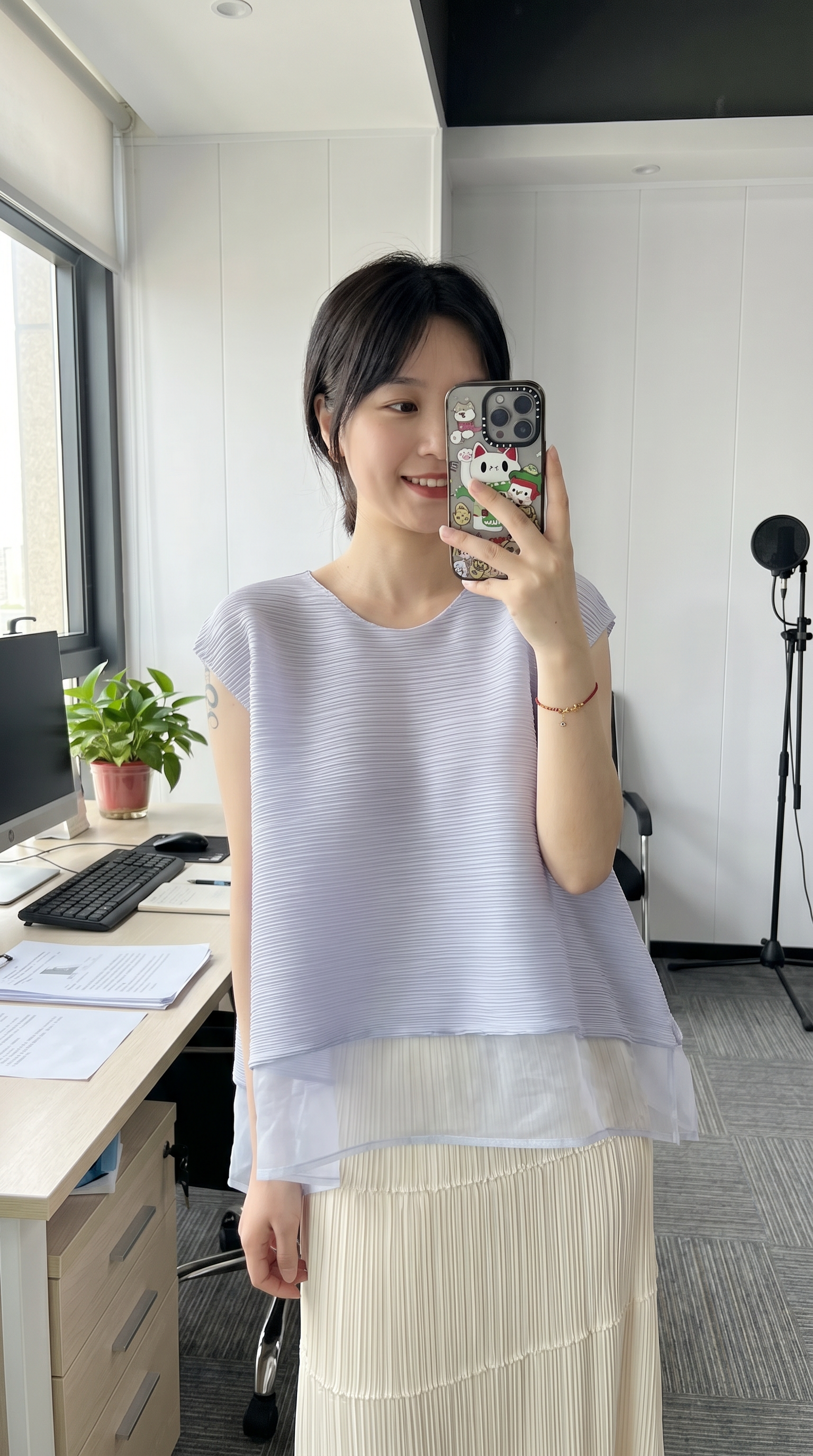 599 이세 ISE 플리츠플리즈 민소매 탑