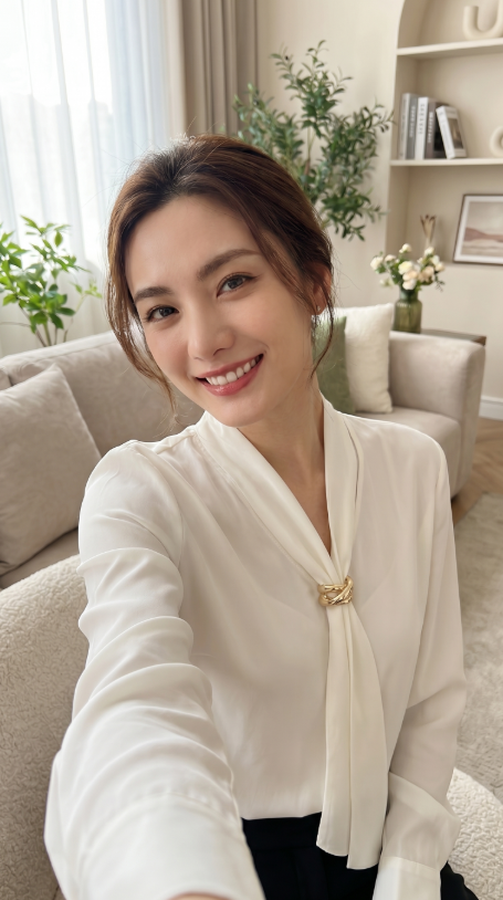 770 모조 MOJ 스카프 장식 베이직 블라우스