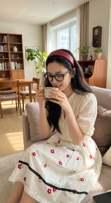 768 프라 PRA 여성 자수 레이스 서클 스커트